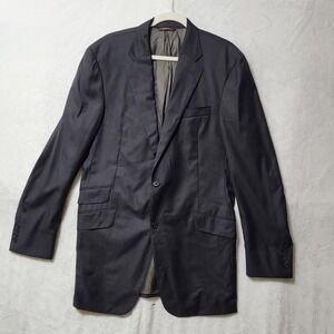 Hickey Freeman Blazer Loro Piana Wool Sport Coat Blazer Two‎ Button Gray 42 Long